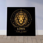 Sternzeichen Löwe Wandbild – Fine Art Zodiac Wall Art für Frauen – Astrologie Kunstdruck – Löwe Poster Schwarz Gold – Sternzeichen Geschenk