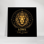 Sternzeichen Löwe Wandbild – Fine Art Zodiac Wall Art für Frauen – Astrologie Kunstdruck – Löwe Poster Schwarz Gold – Sternzeichen Geschenk