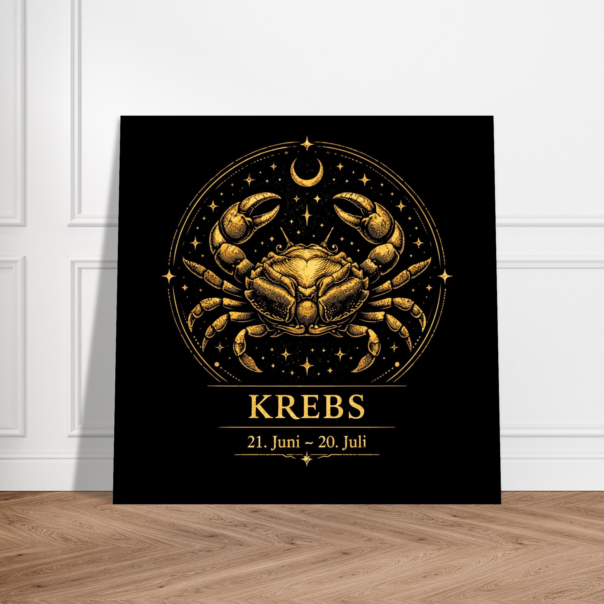 Sternzeichen Krebs Wandbild Fine Art Zodiac Wall Art für Frauen – Astrologie Kunstdruck – Krebs Poster Schwarz Gold – Sternzeichen Geschenk