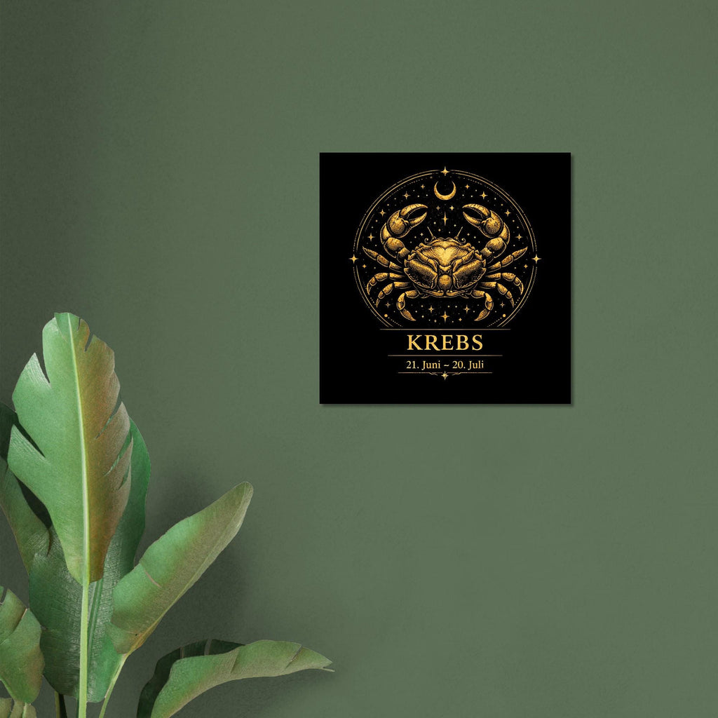 Sternzeichen Krebs Wandbild Fine Art Zodiac Wall Art für Frauen – Astrologie Kunstdruck – Krebs Poster Schwarz Gold – Sternzeichen Geschenk