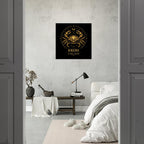 Sternzeichen Krebs Wandbild Fine Art Zodiac Wall Art für Frauen – Astrologie Kunstdruck – Krebs Poster Schwarz Gold – Sternzeichen Geschenk