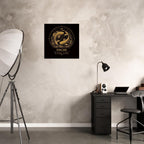 Sternzeichen Fische Wandbild – Fine Art Zodiac Wall Art – Astrologie Kunstdruck – Fische Poster Schwarz Gold – Sternzeichen Geschenk