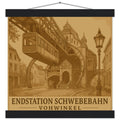Wuppertal Schwebebahn Wandbild – Endstation Vohwinkel Poster mit Holzaufhängung – Wuppertal Andenken – Schwebebahn Geschenk