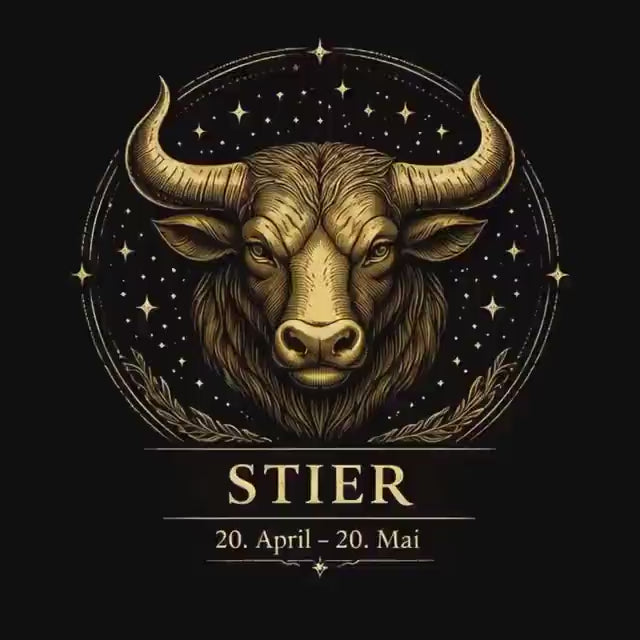 Sternzeichen Stier Wandbild – Zodiac Wall Art für Frauen – Astrologie Kunstdruck – Stier Poster Schwarz Gold – Sternzeichen Geschenk
