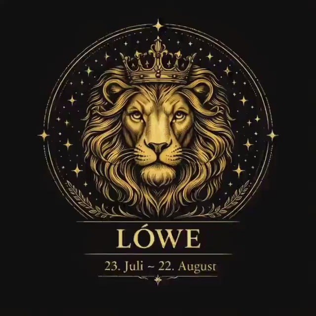 Sternzeichen Löwe Wandbild – Fine Art Zodiac Wall Art für Frauen – Astrologie Kunstdruck – Löwe Poster Schwarz Gold – Sternzeichen Geschenk