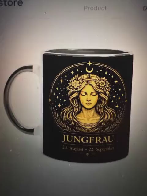 Sternzeichen Jungfrau Tasse – Zodiac Mug für Frauen – Astrologie Geschenk – Beidseitig bedruckte Keramiktasse – Jungfrau Geschenkidee