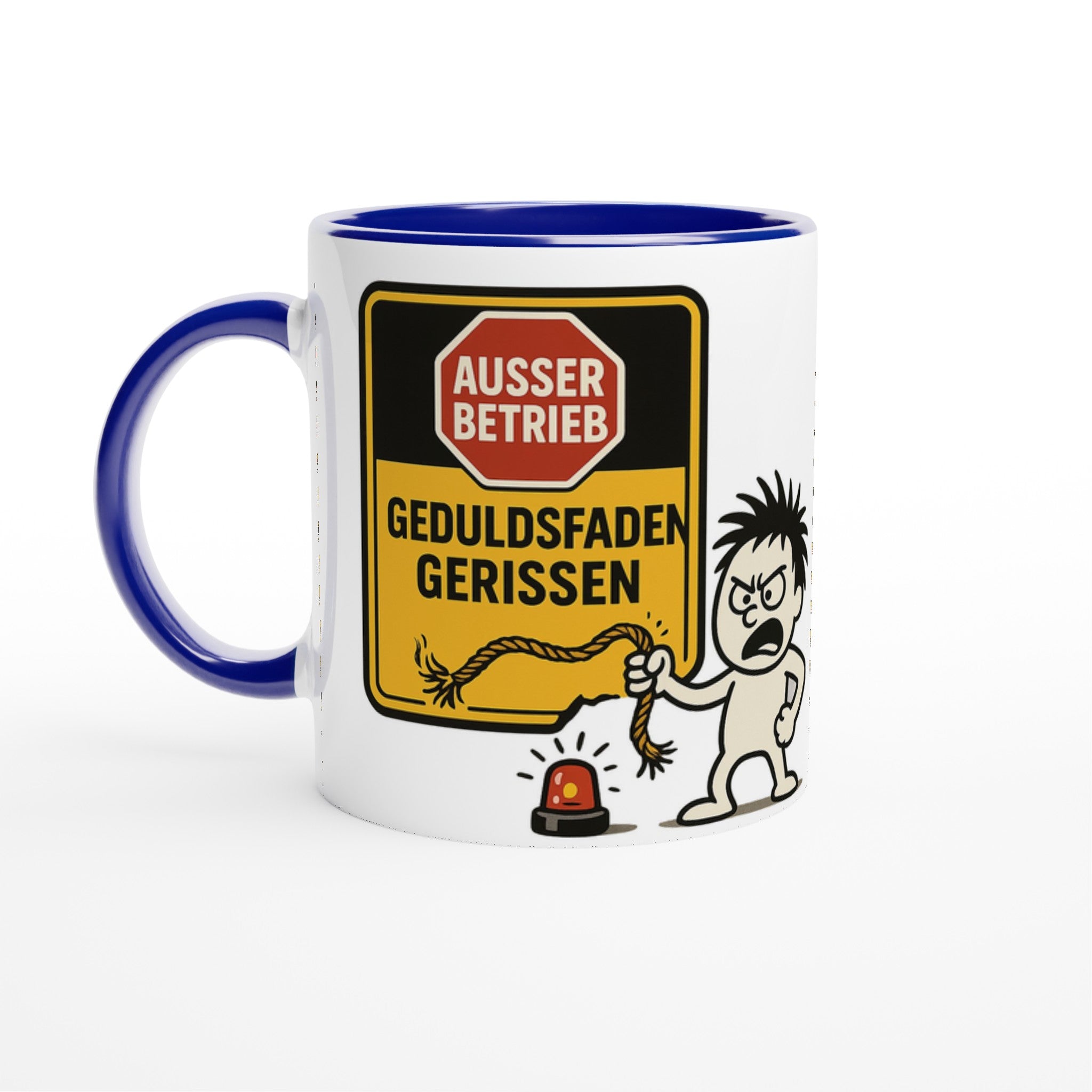 Wupperlike Tasse Geduldsfaden gerissen kaufen mit lustigem Aufdruck und blauem Henkel