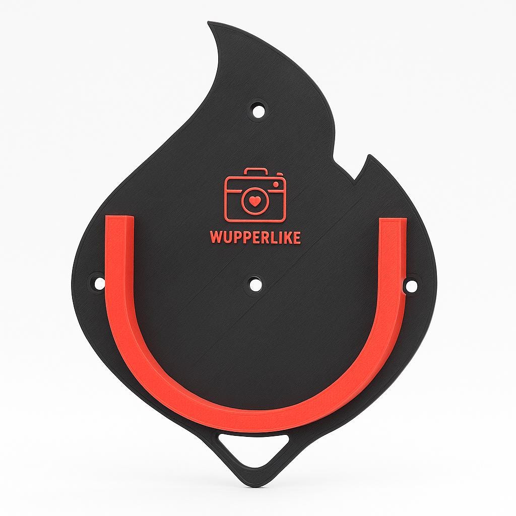 Praktischer Kappenhalter Camping in Schwarz und Rot zur einfachen Wandmontage und sicheren Aufbewahrung